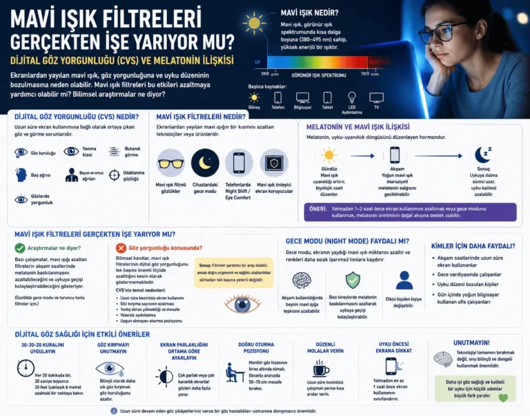 Mavi Işık Filtreleri Gerçekten İşe Yarıyor mu? Göz Yorgunluğu Nedir?